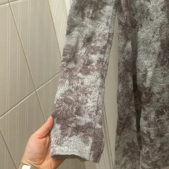 Susy Mx Grey floral sweater tunic, mohair wool blend, asymmetrical, size medium - Picture 3 of 8